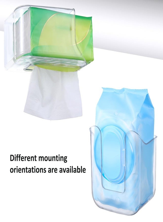 Bruislard Wipes Dispenser Flushable Wipes Holder for Bathroom Wipe Container Clear Wipe Dispenser Wall-Mounted Tissue Box Wipes Holder for Bathroom Bedroom Kitchen - Image 4